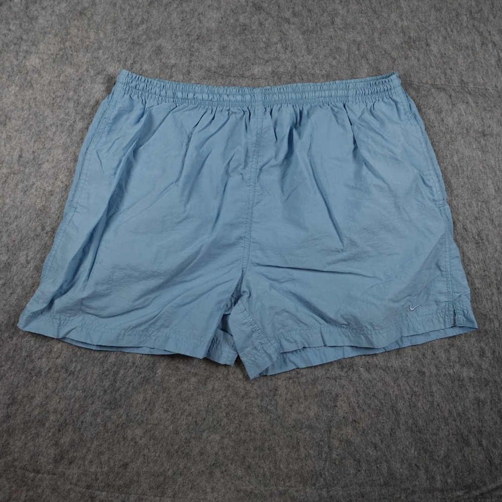Nike Shorts Women Large Light Blue Nylon Elastic Waist Athletic Running Swoosh